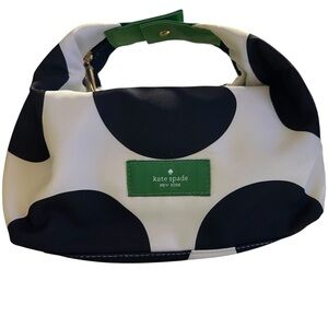 Kate Spade New York White & Black Polka Dot Cosmetic Pouch NWOT